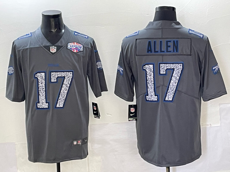 Men Buffalo Bills 17 Allen Grey Nike 2025 Limited NFL Jersey style 006